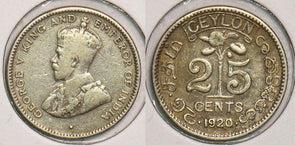 Ceylon 1920 25 Cents P150132 combine shipping0