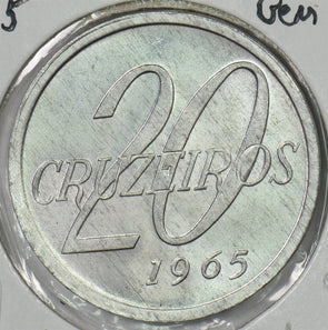 Brazil 1965 20 Cruzeiros Gem BU P190609 combine shipping1