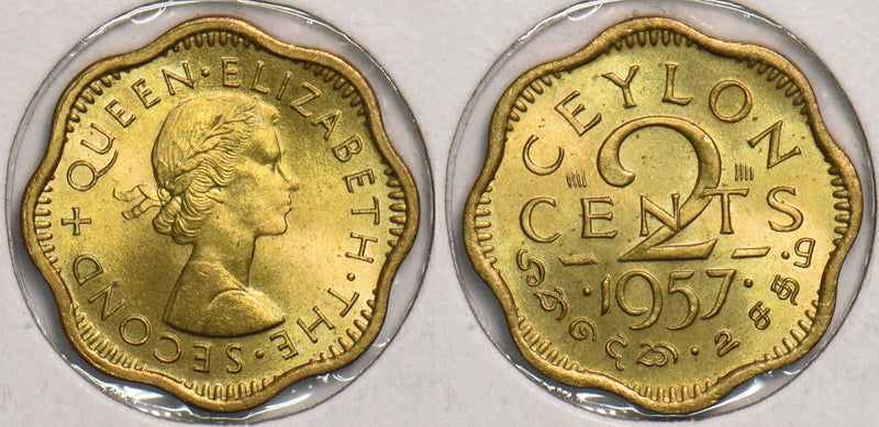 Ceylon 1957 2 Cents P150117 combine shipping0