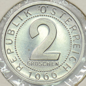 Austria 1966 2 Groschen Eagle animal P190394 combine shipping1