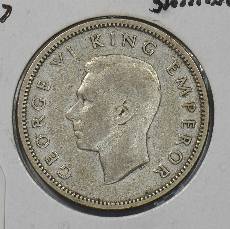 New Zealand 1937 Shilling Silver King George VI P150904 combine shipping0