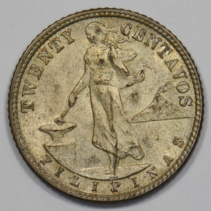 Philippines 1944-D Commonwealth 20 Centavos Silver P9026970