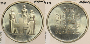 Switzerland 1974 5 Francs P190158 combine shipping0