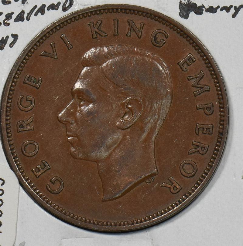 New Zealand 1947 Penny King GeorgeVI P150865 combine shipping0