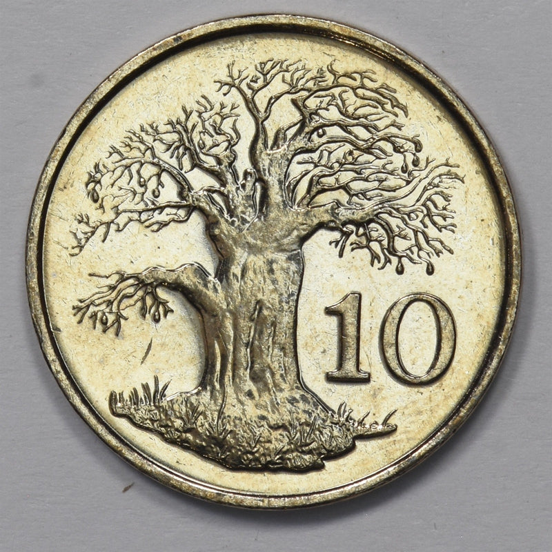 Zimbabwe 1999 African BaoBab Tree 10 Cents Eagle P9031430