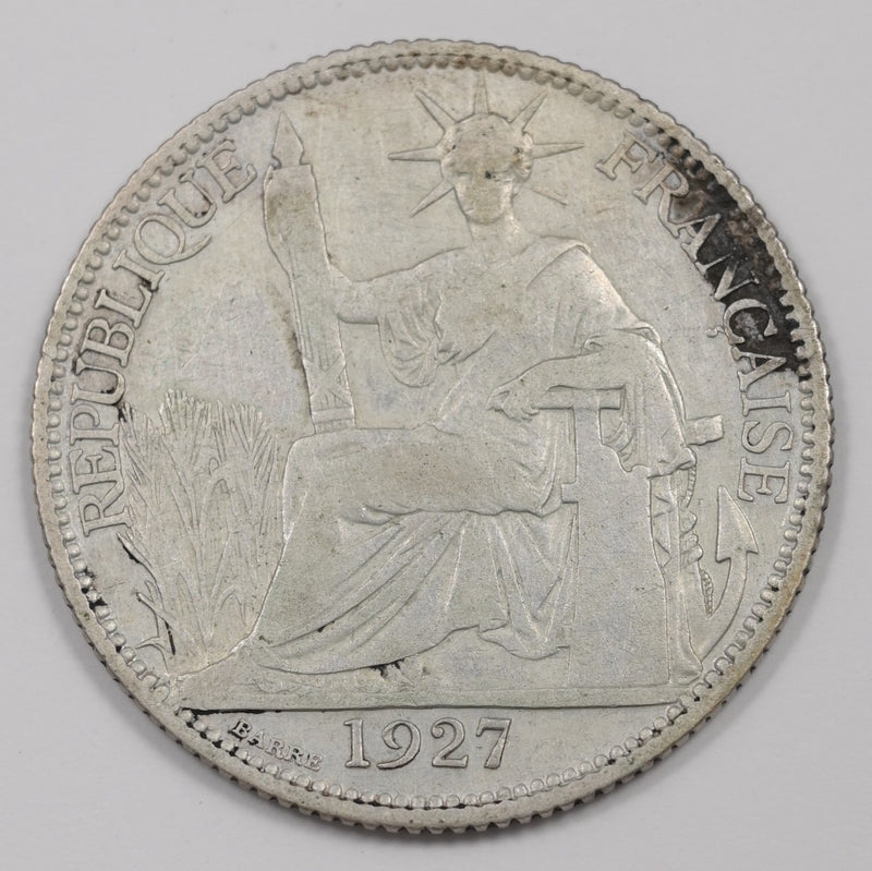 French Indochina 1927 Marianne Seated 20 Cent. Silver P1516660