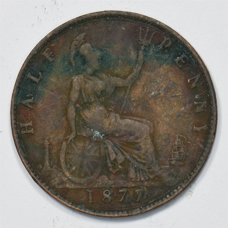 Great Britain 1877 Victorian Bun Head Half Penny P9031220