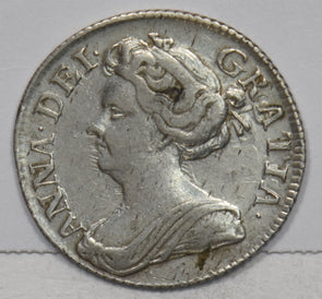 Great Britain 1711 6 Pence/Sixpence Silver Crowned cruciform shields Anne P490390
