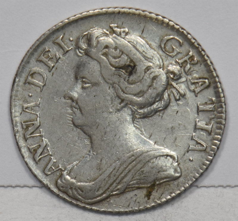 Great Britain 1711 6 Pence/Sixpence Silver Crowned cruciform shields Anne P490390