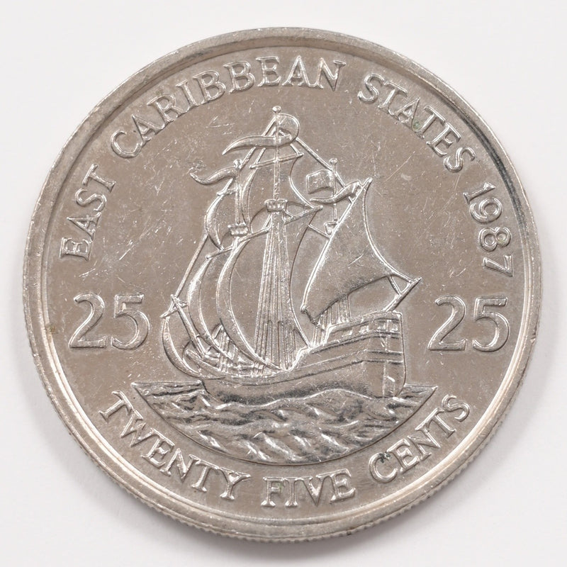 East Caribbean States 1987 Elizabeth II 25 Cents P9047970