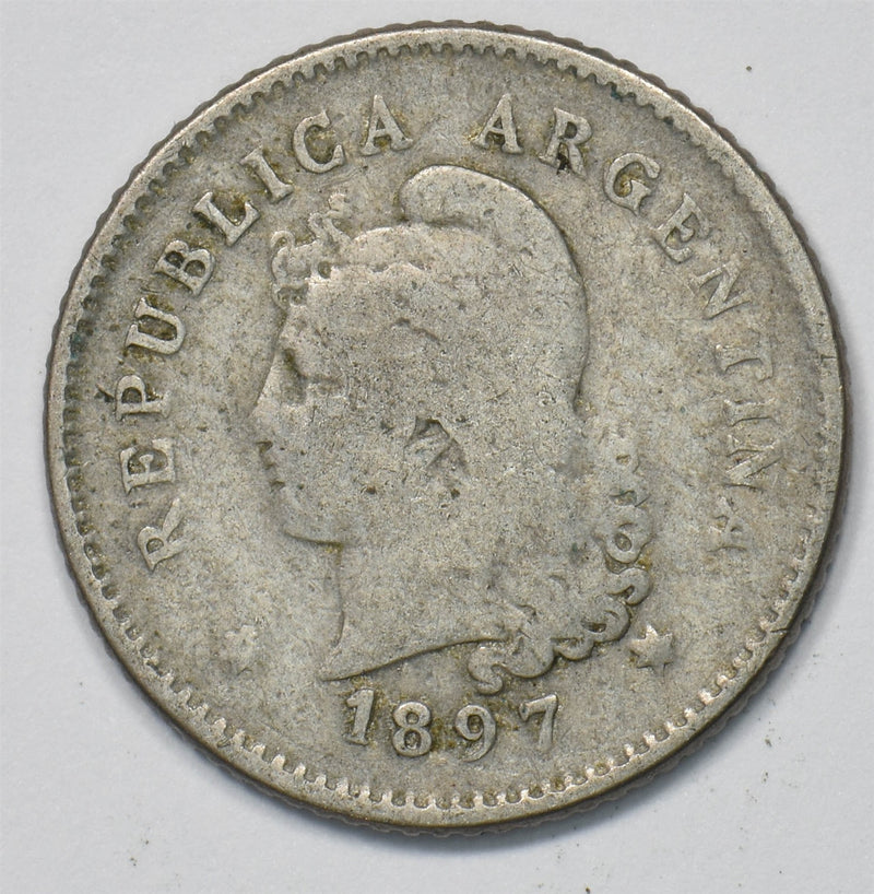 Argentina 1897 10 Centavos Freedom head Oudine P903416 combine shipping0