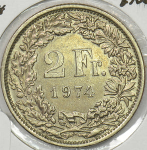 Switzerland 1974 2 Francs P150154 combine shipping1