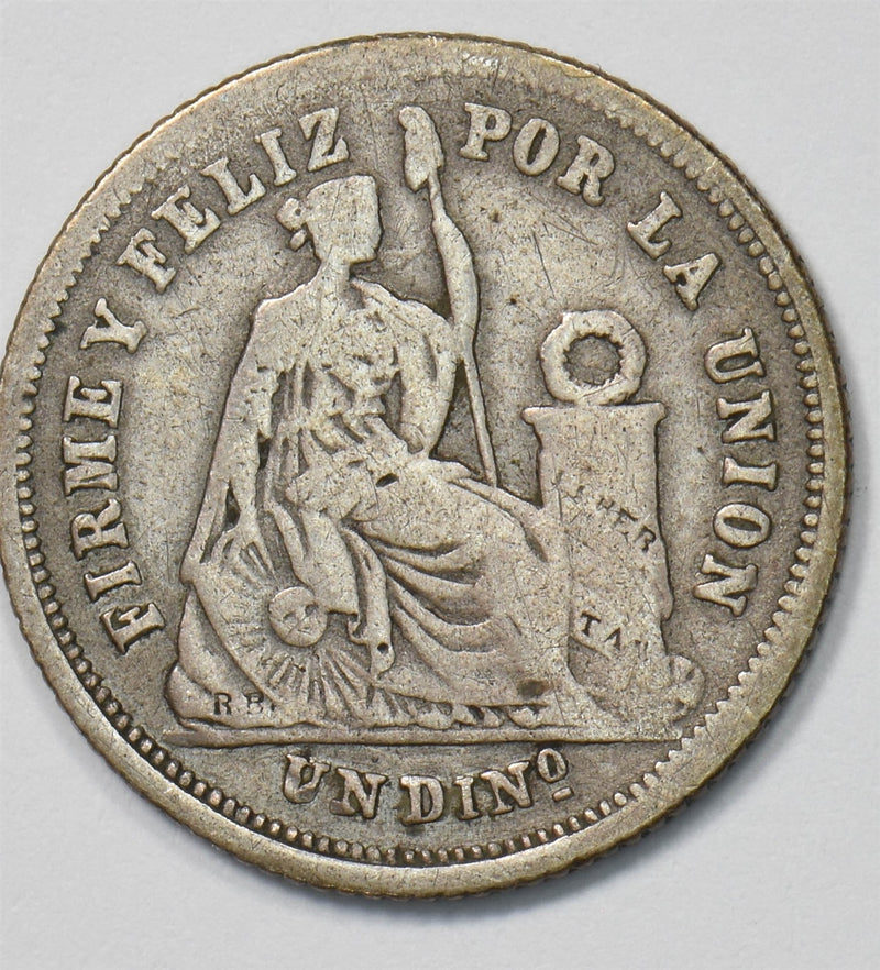 Peru 1863 Dinero Silver Liberty Seated P903528 combine shipping0