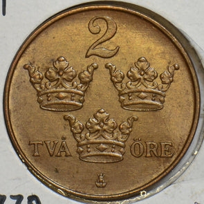 Sweden 1921 2 Ore CH UNC P490063 combine shipping1