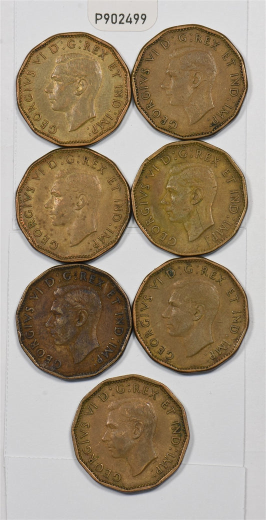 Canada 1943 George VI 5 Cents Lot of 7, P9024990