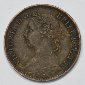 Great Britain 1884 Victorian Bun Head Farthing P9029370