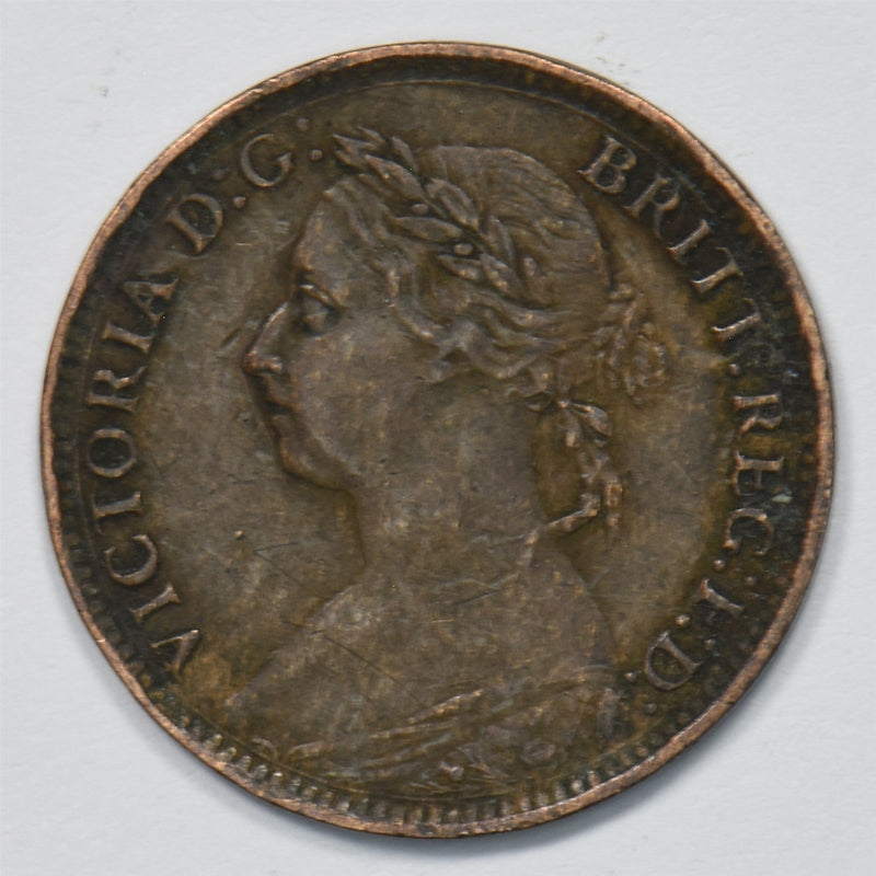 Great Britain 1884 Victorian Bun Head Farthing P9029370