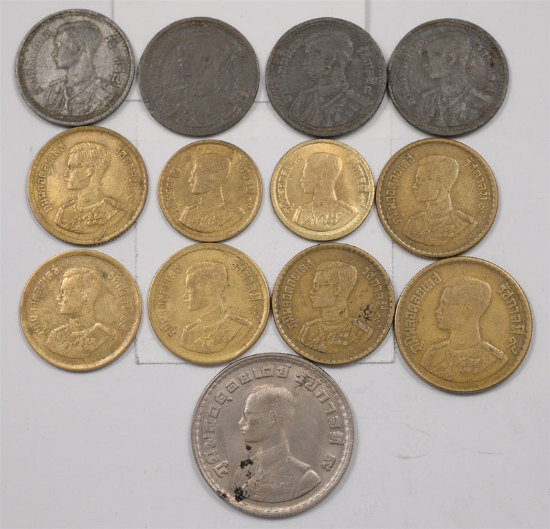 1946–2016 Thailand Satang and Baht Lot of 13, P1918200