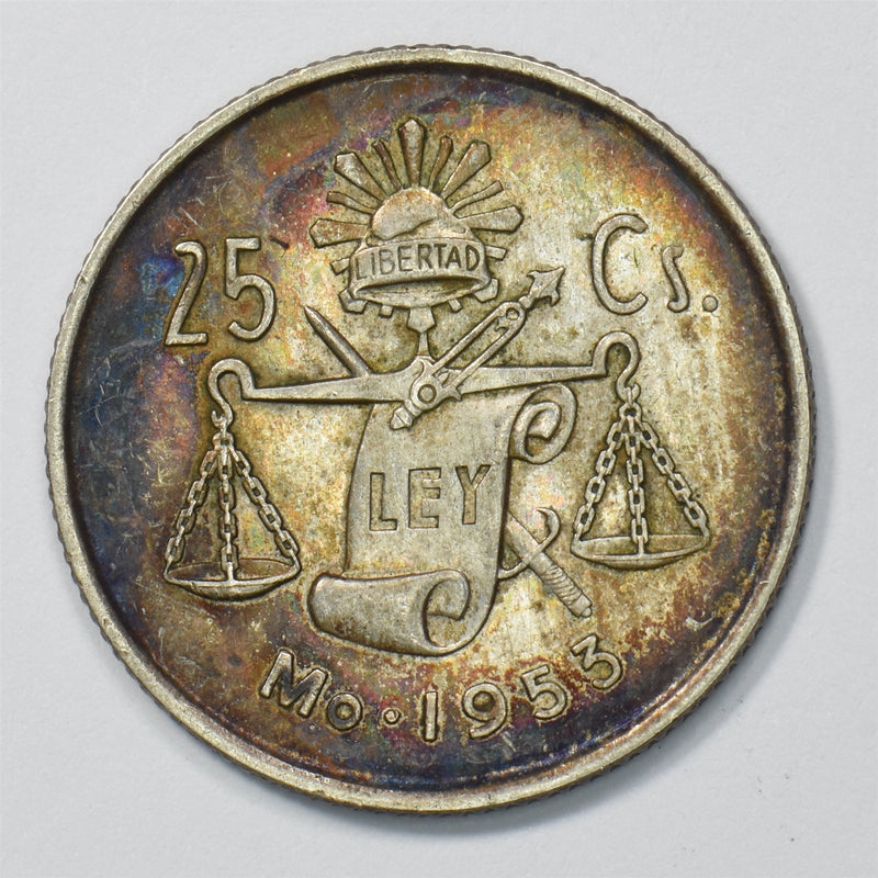 Mexico 1953-MO 25 Centavos Silver P1513070
