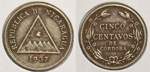 Nicaragua 1937 5 Centavos P290334 combine shipping0