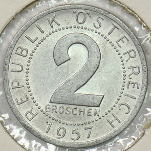 Austria 1957 2 Groschen Eagle animal P150245 combine shipping1