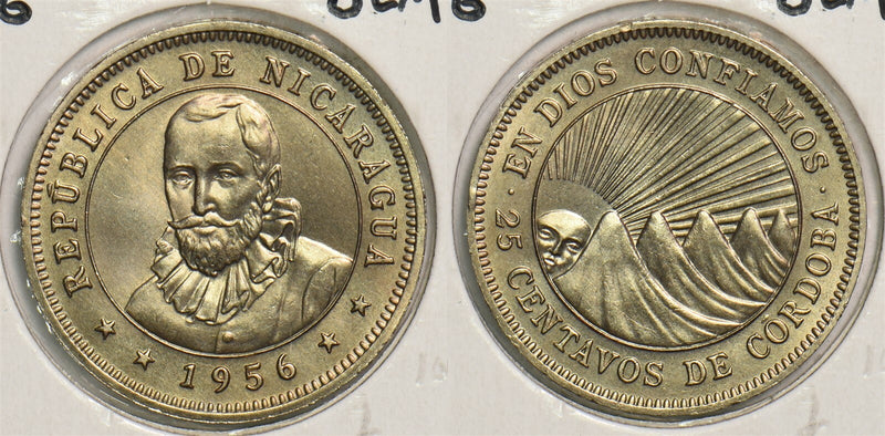 Nicaragua 1956 25 Centavos Gem BU P290204 combine shipping0