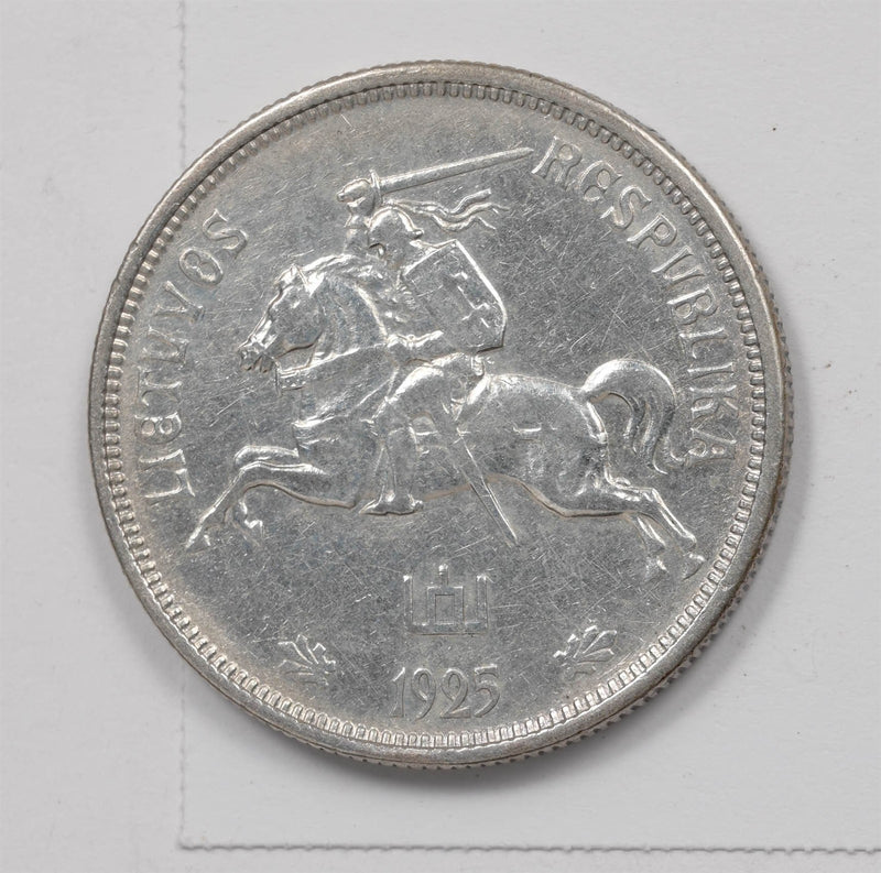 Lithuania 1925 5 Litai Silver Horse rider P490501 combine shipping0