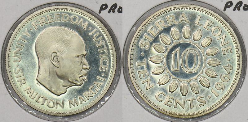 Sierra Leone 1964 10 Cents Proof P190291 combine shipping0