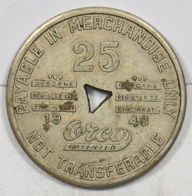 US 1948 25 Cents Coal Strip Token Olga Coal Company P490354 combine shipping0