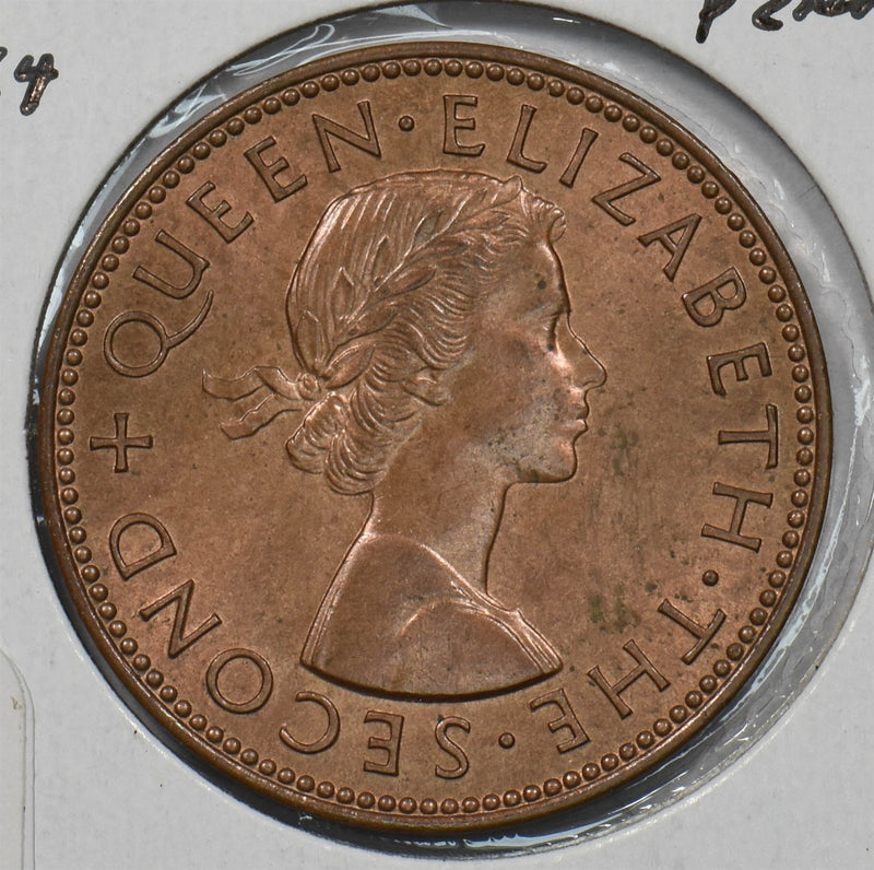 New Zealand 1964 1/2 Penny Queen Elizabeth II P150862 combine shipping0