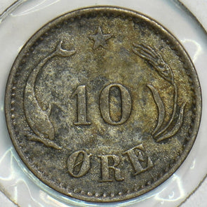 Denmark 1884 10 Ore Dolphin animal P490035 combine shipping1