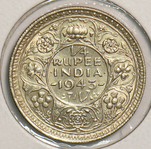 British India 1943 1/4 Rupee P290343 combine shipping2