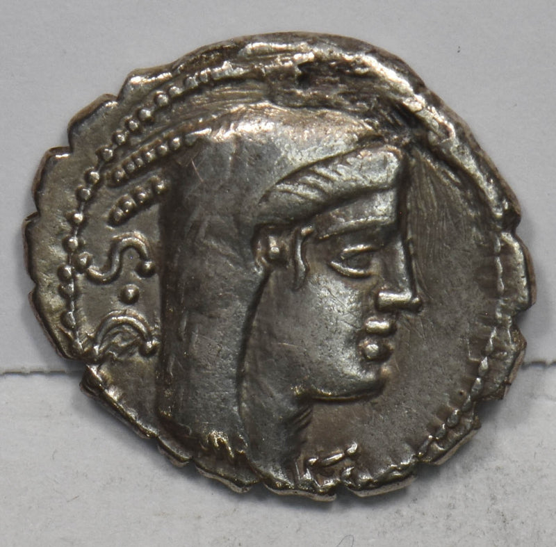 Roman 80 BC Denarius Silver XF L Procilius Head of Juno P490437 combine shipping0