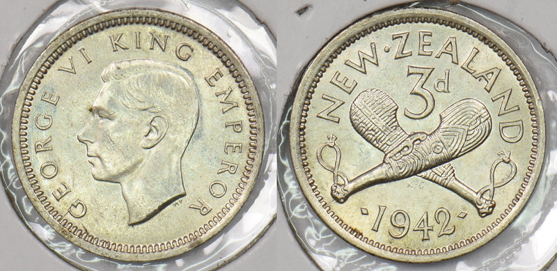 New Zealand 1942 3 Pence BU P290381 combine shipping0