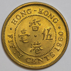 Hong Kong 1980 50 Cents P190124 combine shipping1