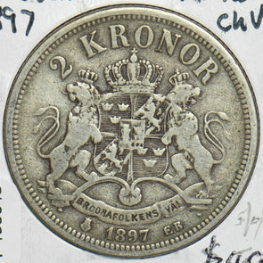 Sweden 1897 2 Kronor Lion animal P490040 combine shipping1