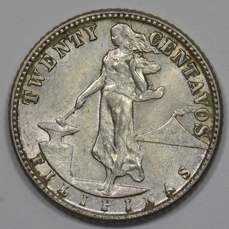 Philippines 1945-D Commonwealth 20 Centavos Silver P9026560