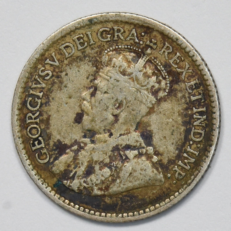 Canada 1919 King George V 5 Cents Silver P9027580