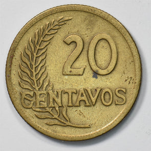 Peru 1943 20 Centavos Liberty Head P903509 combine shipping1
