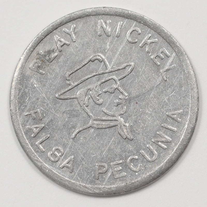 1954 Uncle Sam Play Nickel Token 5 Cents P9040830