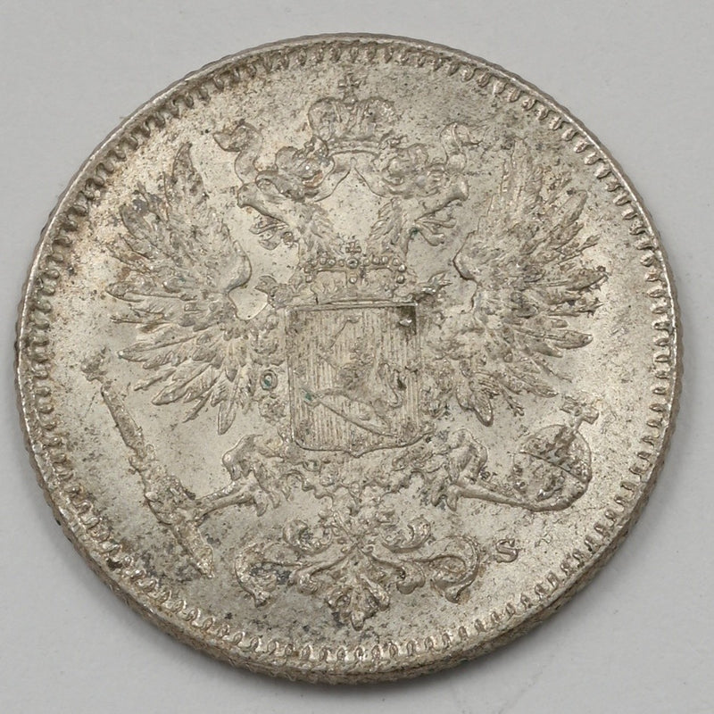 Finland 1917-S Nicholas II 50 Pennia Silver P1913870