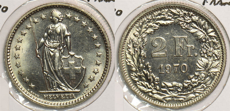 Switzerland 1970 2 Francs P190147 combine shipping0