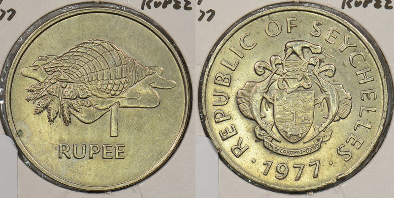 Seychelles 1977 Rupee Triton conch animal P190329 combine shipping0