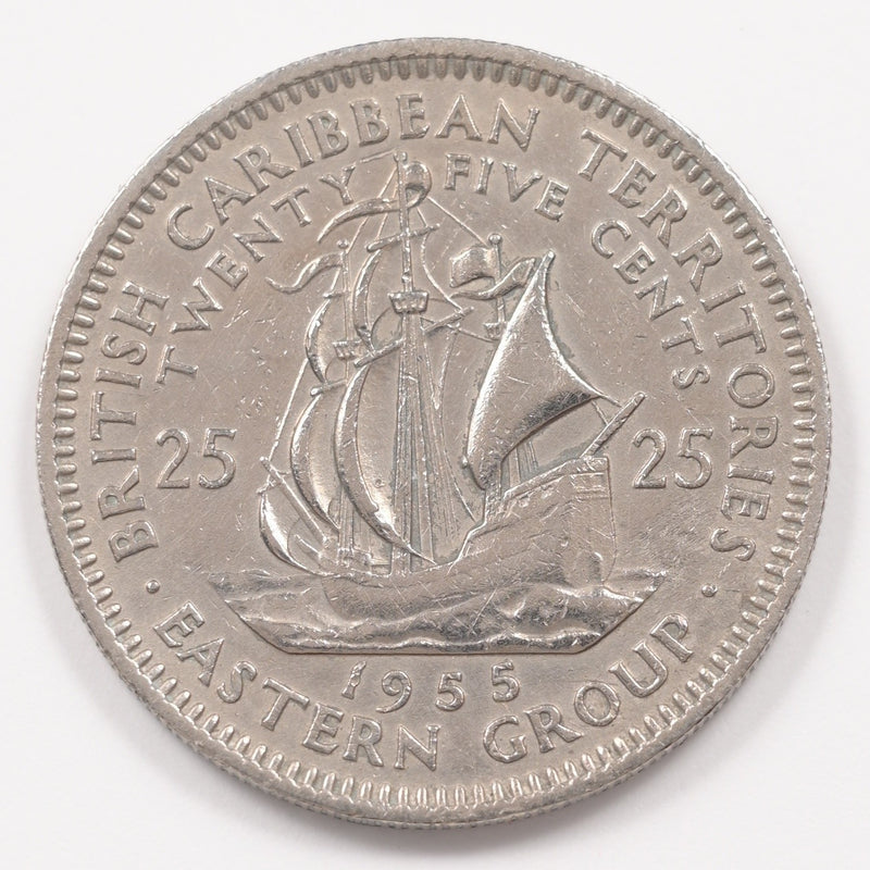 British Caribbean Territories 1955 Eastern Group- Elizabeth II 25 Cents P9047900