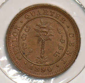 Ceylon 1890 1/4 Cent animal P150065 combine shipping2