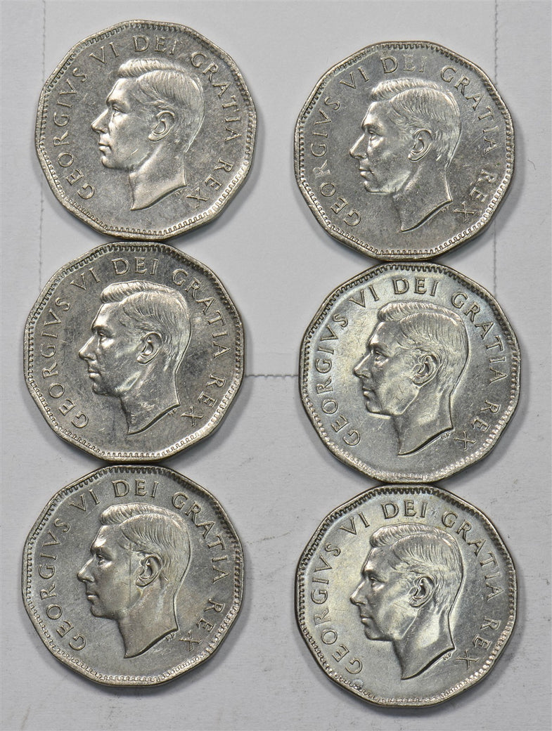 Canada 1751-1951 5 Cents Lot of 6 George VI P902790 combine shipping0