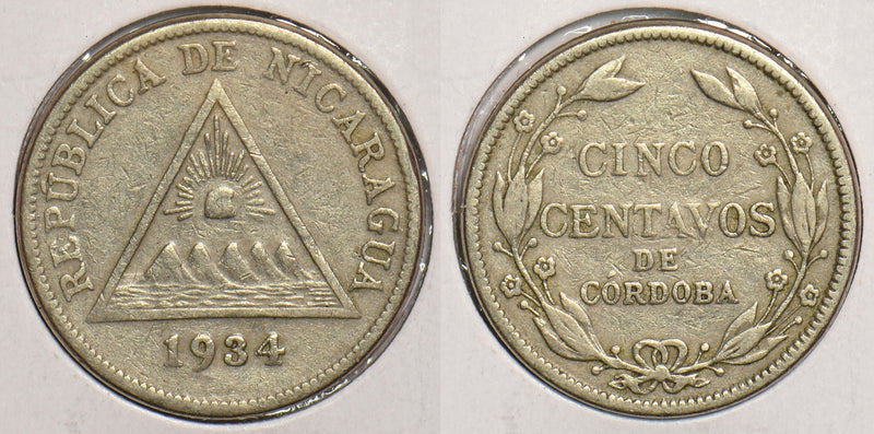 Nicaragua 1934 5 Centavos P150115 combine shipping0