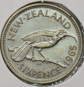 New Zealand 1965 6 Pence Huia bird animal P900338 combine shipping0