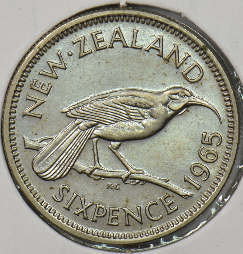 New Zealand 1965 6 Pence Huia bird animal P900338 combine shipping0