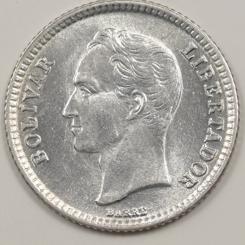 Venezuela 1954 Fourth republic 25 Céntimos Silver P1514860